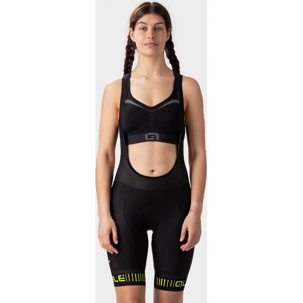 Alé Donna Bibshort PRR Strada - Zwart-Fluo Geel - S