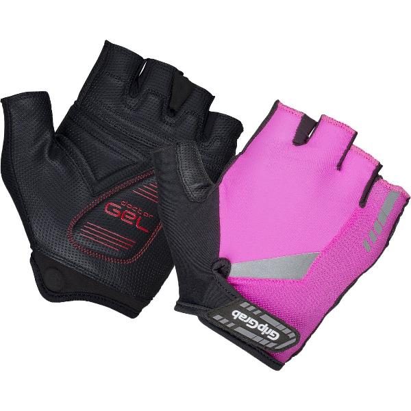 GripGrab - ProGel Padded Korte Vinger Zomer Fietshandschoenen - Roze Hi-Vis - Unisex - Maat M