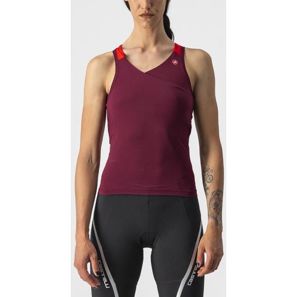 Castelli Fietsshirt mouwloos Dames Bordeaux Rood - SOLARIS TOP BORDEAUX RED-S