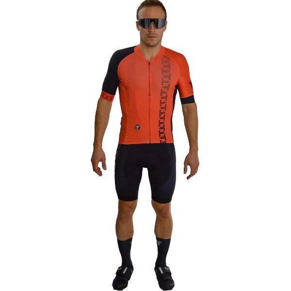 TriTiTan Titanium Pro Cycling Jersey Short Sleeve - Fietstrui - Fietsshirt - Oranje - 4XL