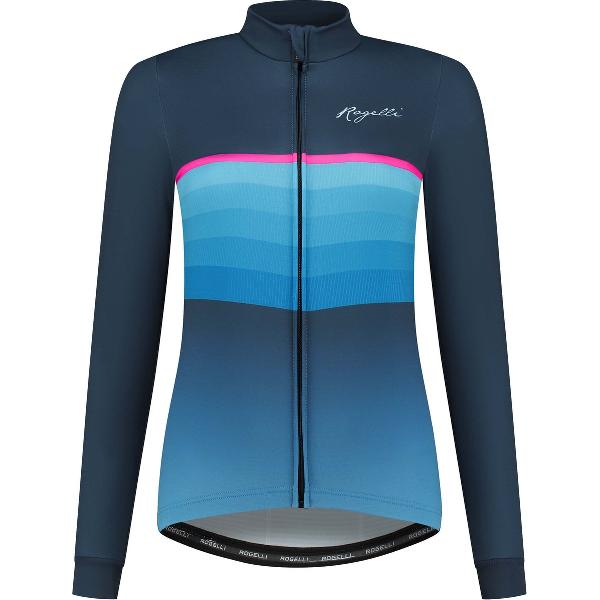 Rogelli Impress II Fietsshirt Lange Mouwen - Wielershirt Dames - Blue, Pink - Maat XS