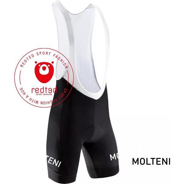 Retro Wielerbroek Molteni - REDTED -Zwart - L