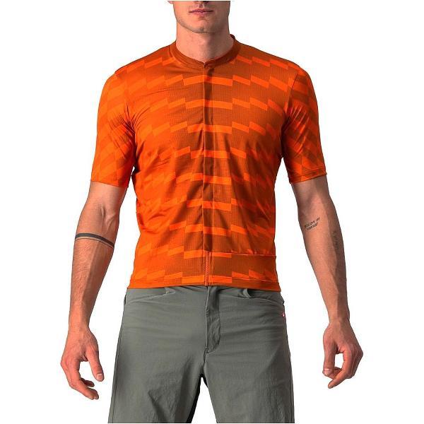 Castelli Unlimited Sterrato Korte Mouwen Fietsshirt Oranje M Man