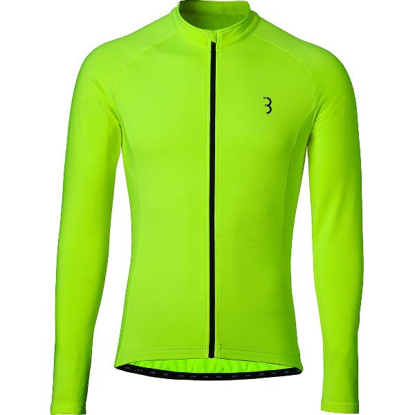 BBB Cycling Transition Fietsshirt Heren Lange Mouwen - Wielrenshirt - Fiets Shirt - 10-15 Cº - Neon Geel - Maat L