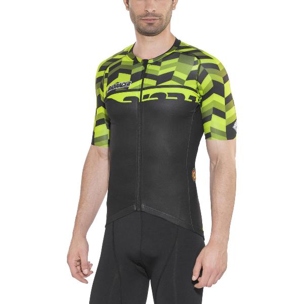 Bioracer Spitfire Fishbone Jersey korte mouwen groen/zwart Maat S