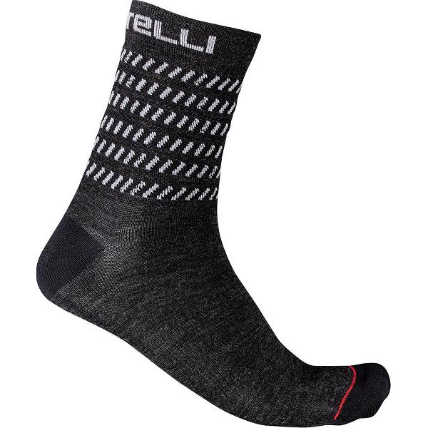 Castelli Fietssokken winter Unisex Grijs Wit - GO 15 SOCK DARK GRAY WHITE - L/XL