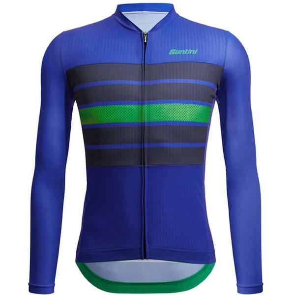 Santini Eco Sleek Bengal Lange Mouwen Fietsshirt Blauw M Man