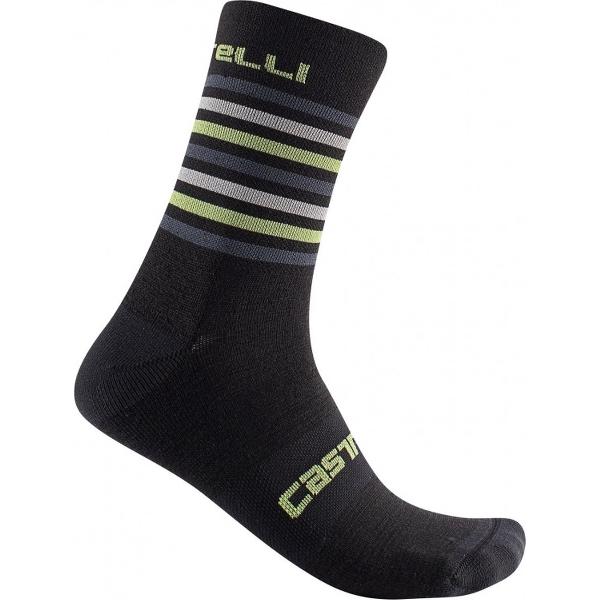 Castelli fietssokken winter heren zwart grijs - GREGGE 15 SOCK BLACK DARK GRAY - L/XL