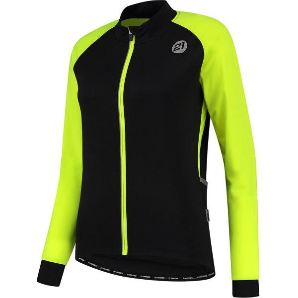 21Virages Palermo fietsshirt lange mouwen Zwart Fluo-XL