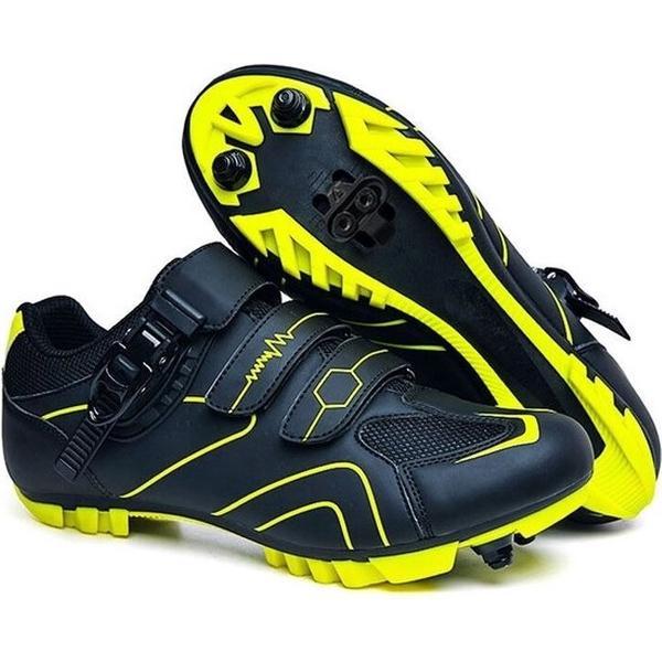 RAMBUX® - Fietsschoenen - MTB Schoenen Heren & Dames - Zwart Geel - SPD Zool - Wielrenschoenen - Klikschoenen - Mountainbike - Racefiets - Maat 41