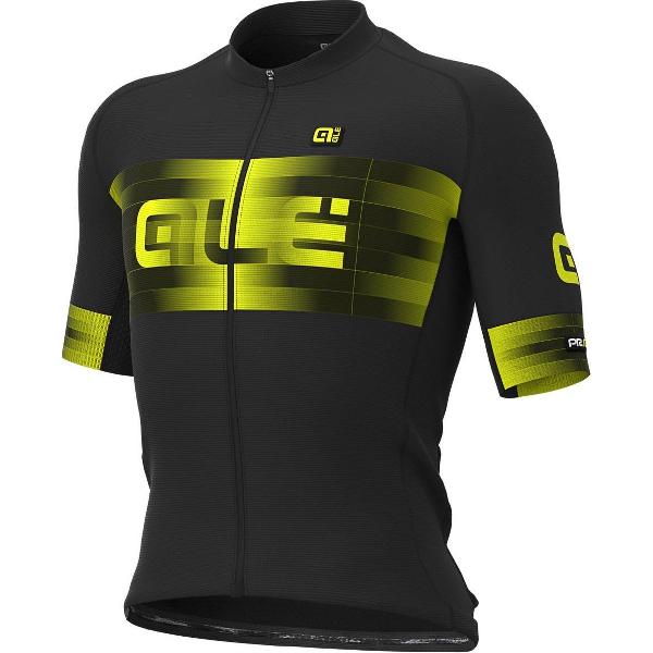 Ale SS Jersey Graphics PRR Scalata - Zwart-Fluo Geel - S - Valt klein