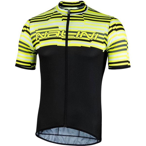 Nalini Fietsshirt Korte Mouwen Heren Zwart/Fluo - Chamonix1924 Black/Neon Yellow - M