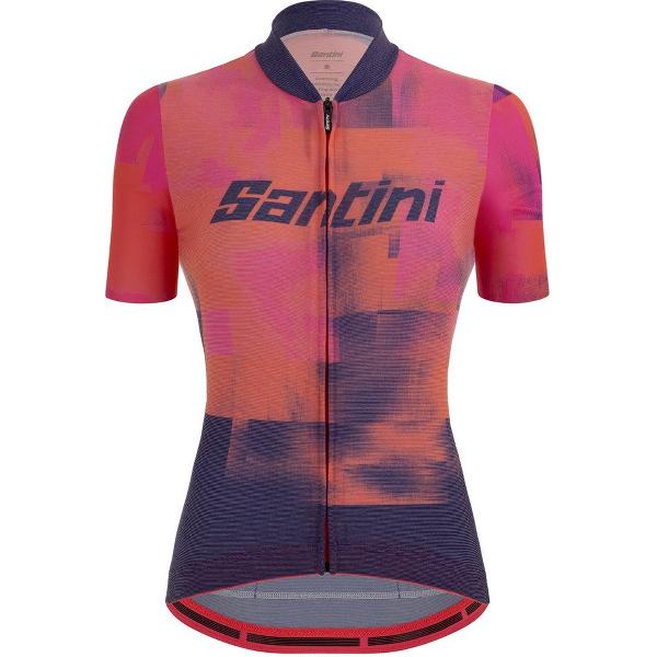 Santini Fietsshirt Korte Mouwen Dames Paars Oranje - Forza Indoor Training Jersey For Women Atomic Orange - S