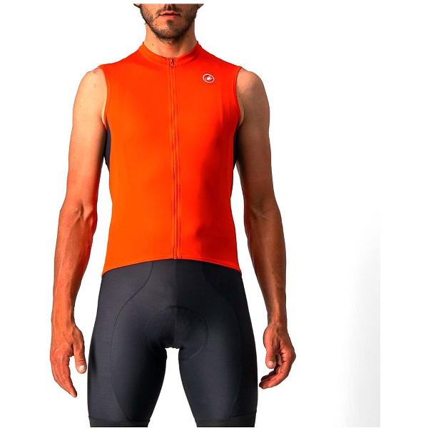 Castelli ENTRATA VI Fietsshirt zonder mouwen Fiery Red/Dark Gray-Ivory - Mannen - maat XXL