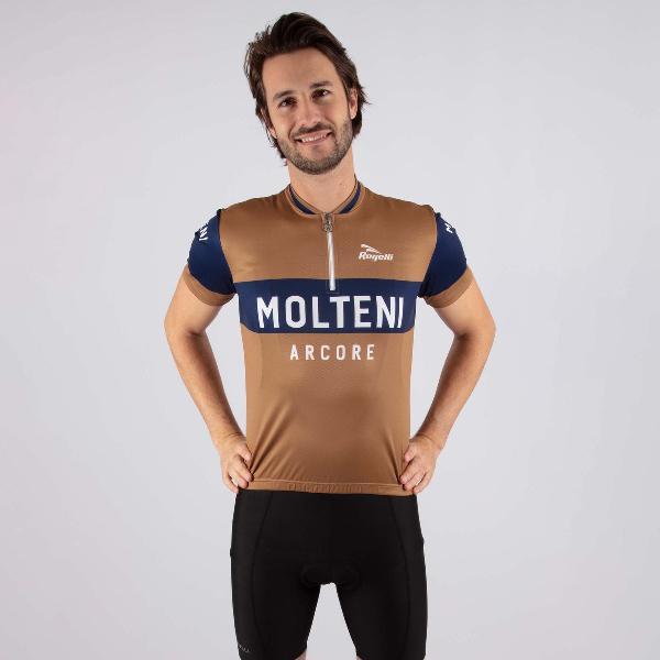 Rogelli Molteni Fietsshirt - Korte Mouwen - Heren - Bruin - Maat 3XL