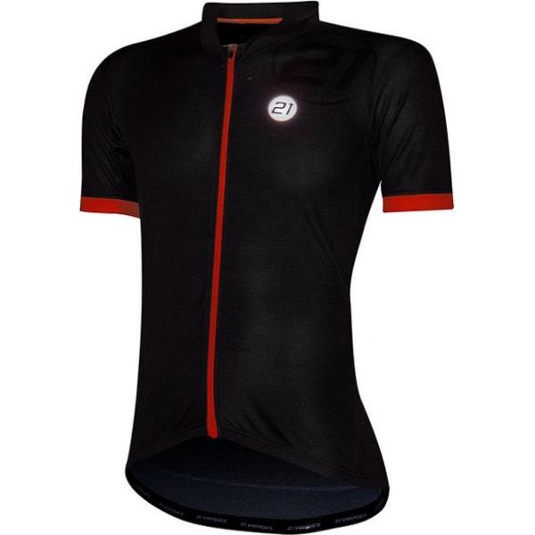 21Virages fietsshirt korte mouwen heren Troia Zwart Rood-XL