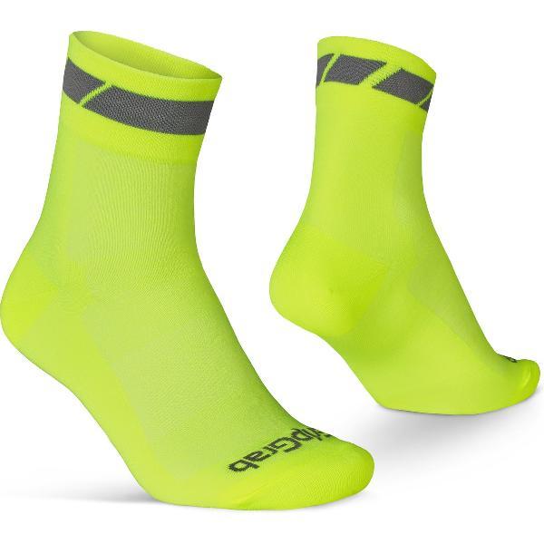 GripGrab - Classic Regular Cut Zomer Fietssokken 1 Paar Coolmax Wielersport Sokken - Geel Hi-Vis - Unisex - Maat S (38-41)