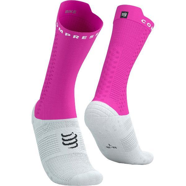 Pro Racing Socks v4.0 Bike - White/Neon Pink/Black