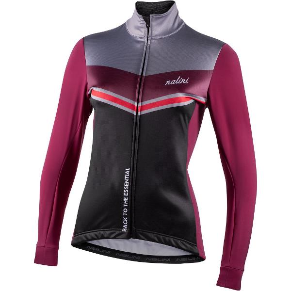 Nalini - Dames - Fietsjack winter - Winddicht Warm Wielrenjack - Rood - Grijs - ASFALTO LADY JKT - M