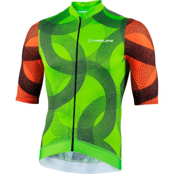 Nalini Heren Fietsshirt korte mouwen - wielrenshirt Groen Oranje - MINNESOTA JERSEY Green Orange - L