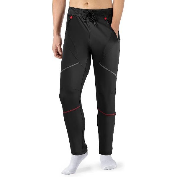 ROCKBROS Winterfietsbroek, Lange Fietsbroek voor Heren, Winddicht, Warm, Thermisch voor Fietsen, Hardlopen, Wandelen, Zwart Maat M