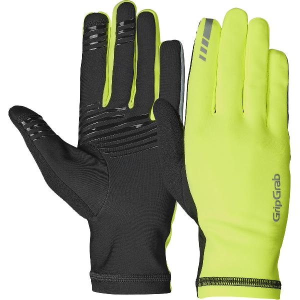 GripGrab - Insulator 2 Hi-Vis Lente Herfst Fietshandschoenen Lange Vinger Thermo zonder Padding - Geel Hi-Vis - Unisex - Maat M