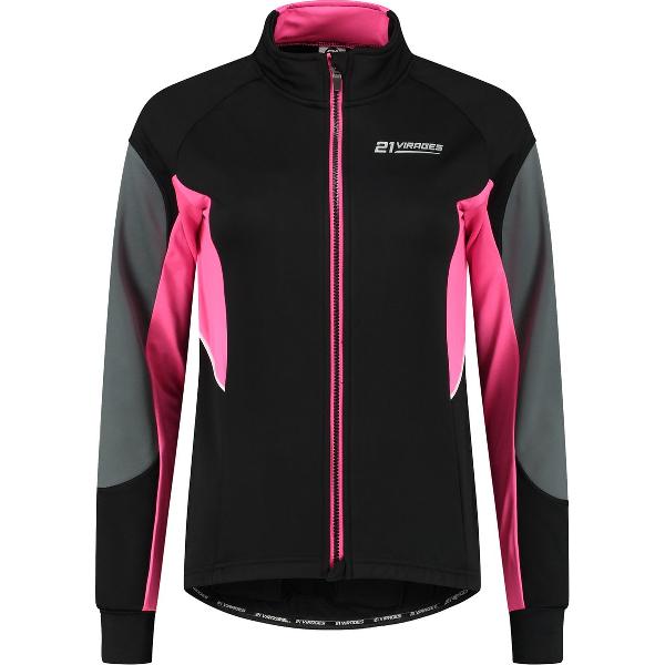 21Virages Ginevra fietsjack windprotect Dames Zwart Roze - M