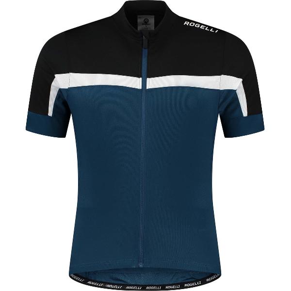 Rogelli Course Fietsshirt - Korte Mouwen - Heren - Zwart, Blauw, Wit - Maat M