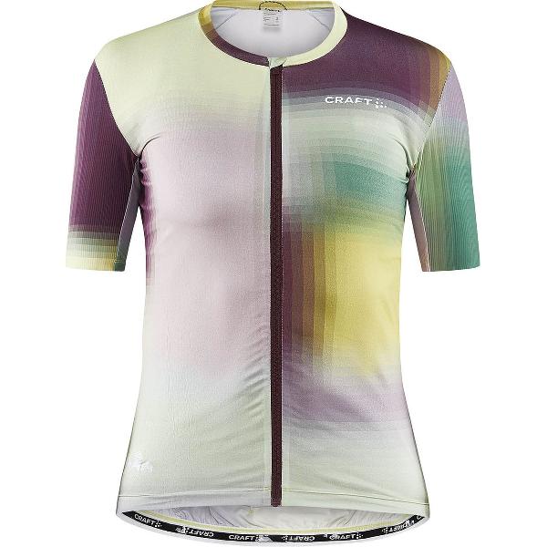 Craft Fietsshirt Korte Mouwen Dames Multikleur Bordeaux - ADV AERO JERSEY W MULTI BURGUNDY-M