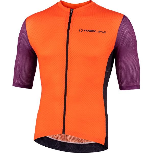 Nalini Heren Fietsshirt korte mouwen - wielrenshirt Oranje Paars - FRESH JERSEY Orange Violet - XL