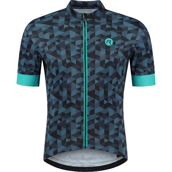 Rogelli Rubik Fietsshirt - Korte Mouwen - Heren - Grijs, Turquoise - Maat XL