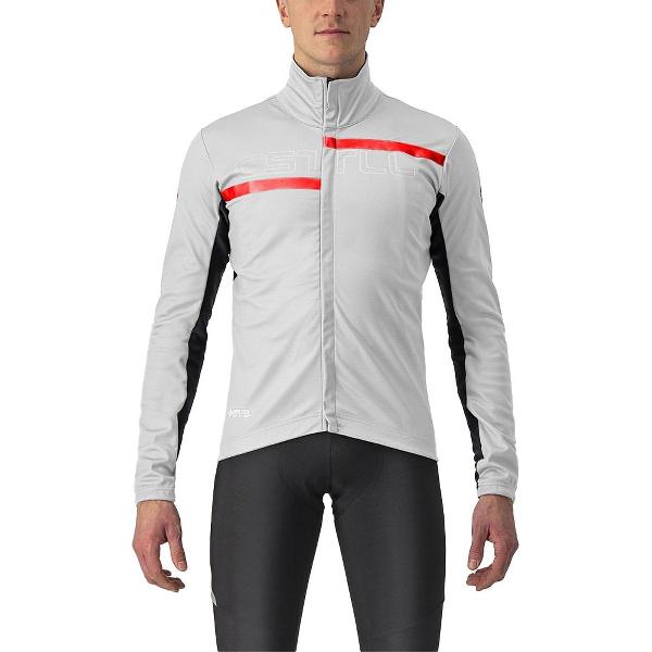 Castelli TRANSITION 2 fietsjas SILVER GRAY/DARK GRAY-RED REFL - Mannen - maat M