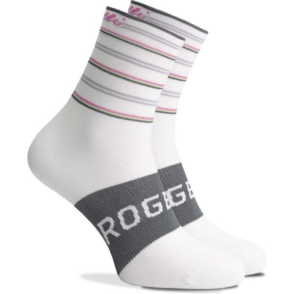 Rogelli Stripe Fietssokken Dames Wit/Lavendel/Lime - Maat 36-39