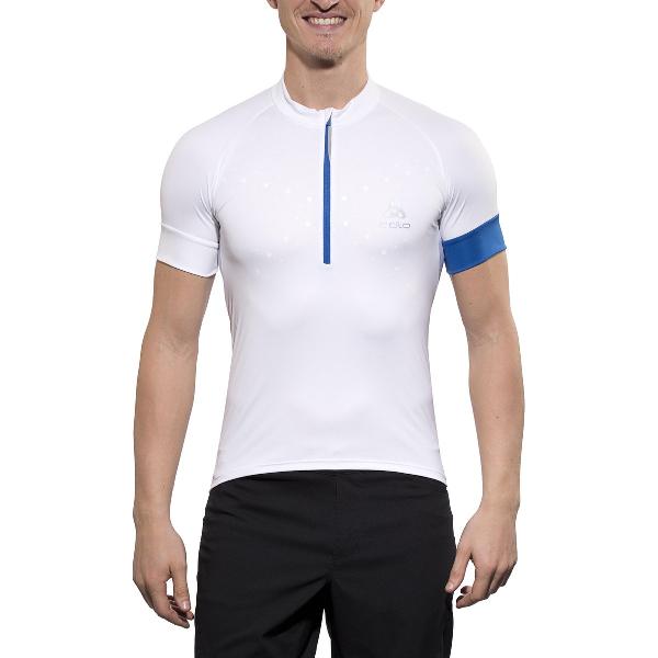 Odlo GAVIA fietsshirt heren Stand-up collar, 1/2 zip wit Maat S