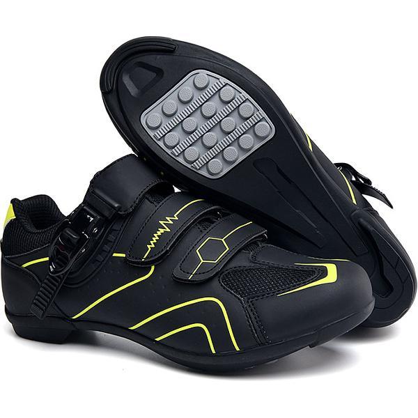 RAMBUX® - Fietsschoenen - MTB Schoenen Heren & Dames - Zwart Geel - Platte Zool - Wielrenschoenen - Klikschoenen - Mountainbike - Racefiets - Maat 41