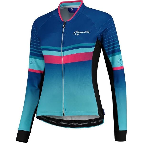 Rogelli Impress Fietsshirt - Lange Mouwen - Dames - Blauw, Roze - Maat L