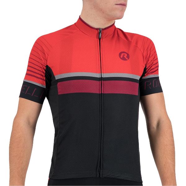 Rogelli Hero Fietsshirt - Korte Mouwen - Heren - Grijs, Zwart, Bordeaux - Maat M