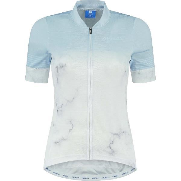 Rogelli Marble Fietsshirt - Korte Mouwen - Dames - Wit, Grijs, Blauw - Maat XS