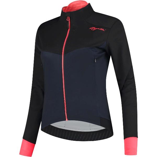 Rogelli Contenta Fietsjack Winter - Dames - Blauw, Zwart, Coral - Maat XL