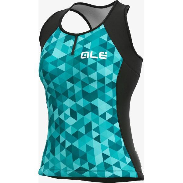 Ale Dames Fietsshirt Zonder Mouwen Solid Triangles - Turquoise - L - Valt klein