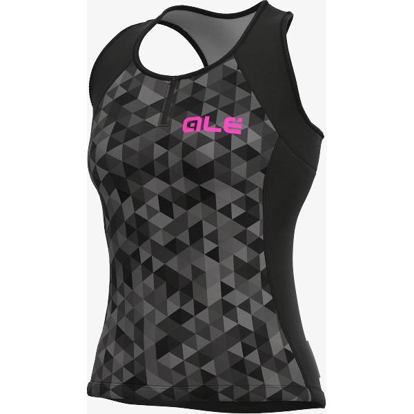 Ale Dames Fietsshirt Zonder Mouwen Solid Triangles - GrijsZwart - M - Valt klein