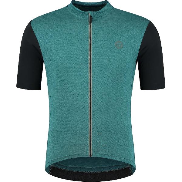 Rogelli Melange Fietsshirt - Korte Mouwen - Heren - Blauw, Zwart - Maat L