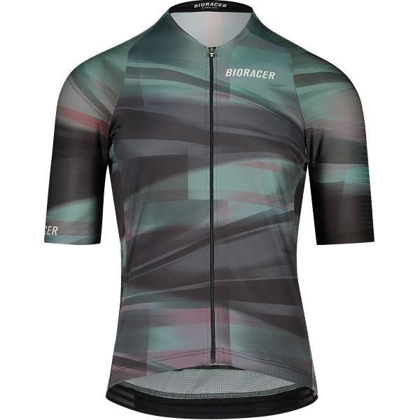 BIORACER Fietsshirt Heren Korte Mouw - 2024 Flandrien Series 'Puncheur' - Model 'Icon' - Groen - Maat XL - Fietskleding Heren