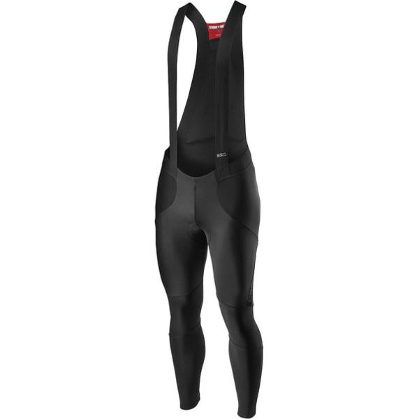 Castelli Fietsbroek lang met bretels Rain or Shine Heren Zwart Reflective - Sorpasso RoS Bibtight Black Reflex - XL