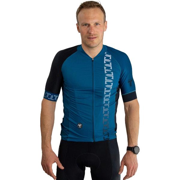 TriTiTan Titanium Pro Cycling Jersey Short Sleeve - Fietstrui - Fietsshirt - Blauw - 2XL