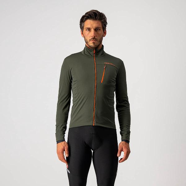 Castelli GO fietsjas Military Green/Fiery Red - Mannen - maat M