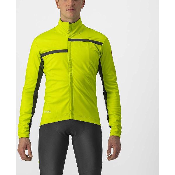 Castelli TRANSITION 2 fietsjas ELECTRIC LIME/DARK GRAY-BLACK - Mannen - maat M