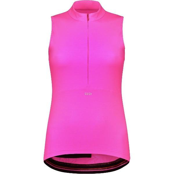 Susy cyclewear - Mouwloos dames fietsshirt roze - M