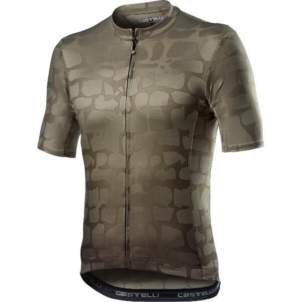 Castelli Fietsshirt korte mouwen Heren Groen - PAVE' JERSEY BARK GREEN - M