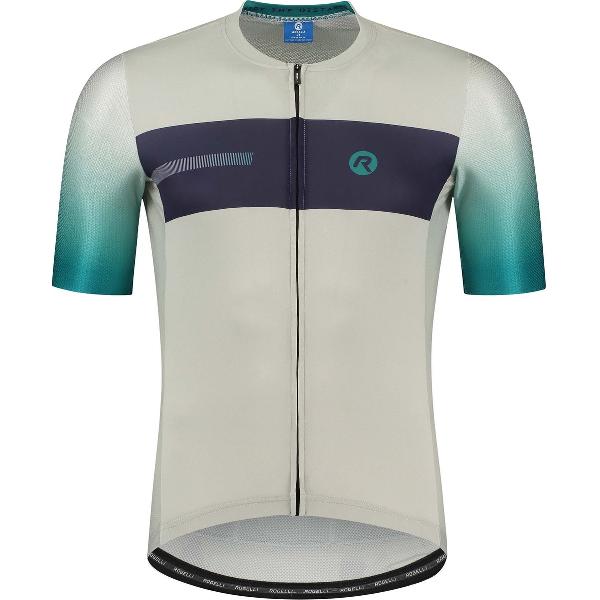 Rogelli Dawn Fietsshirt - Korte Mouwen - Heren - Zand, Turquoise, Zwart - Maat L